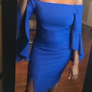 Stunning Blue Off The Shoulder Dress💕